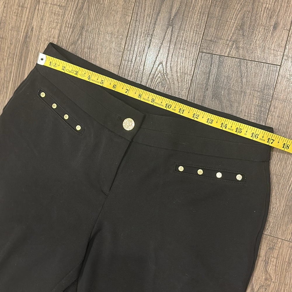 Anne Klein Trousers Dress Pants 12P Black w Gold Hardware - Picture 3 of 16